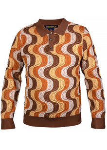 Load image into Gallery viewer, Prestige 3-Button Polo Sweater # SW6516 Brown
