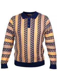 Load image into Gallery viewer, Prestige 3-Button Polo Sweater # SW6518 Navy
