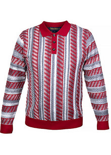 Load image into Gallery viewer, Prestige 3-Button Polo Sweater # SW6518 Red
