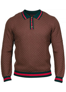 Load image into Gallery viewer, Prestige 3-Button Polo Sweater # SW6520 Brown
