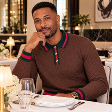 Load image into Gallery viewer, Prestige 3-Button Polo Sweater # SW6520 Brown
