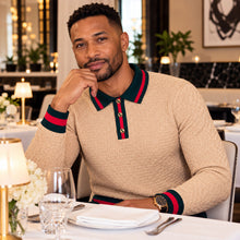 Load image into Gallery viewer, Prestige 3-Button Polo Sweater # SW6520 Tan
