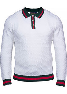 Load image into Gallery viewer, Prestige 3-Button Polo Sweater # SW6520 White
