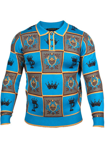 Prestige Polo Sweater # SW653 Turquoise