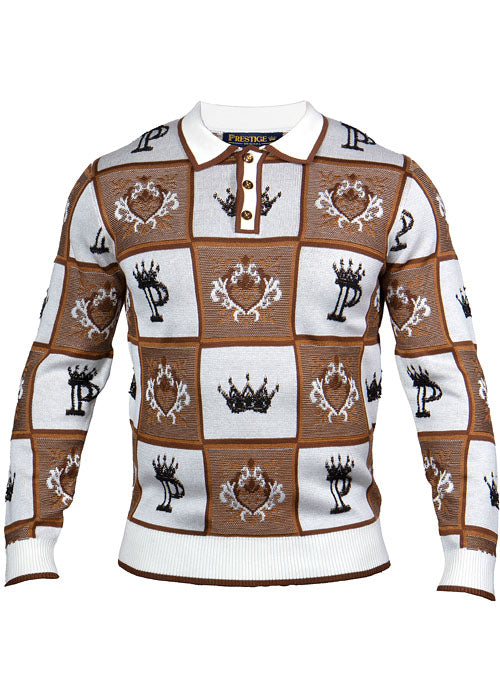 Prestige Polo Sweater # SW653 White