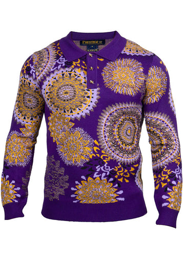 Prestige Polo Sweater # SW654 Purple