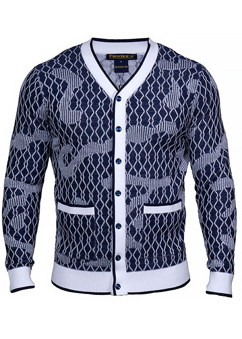 Prestige Button-Down Sweater # SW6548 Navy