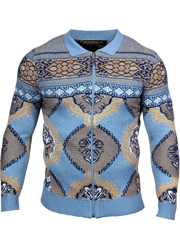 Prestige Zipper Sweater # SW655 Blue