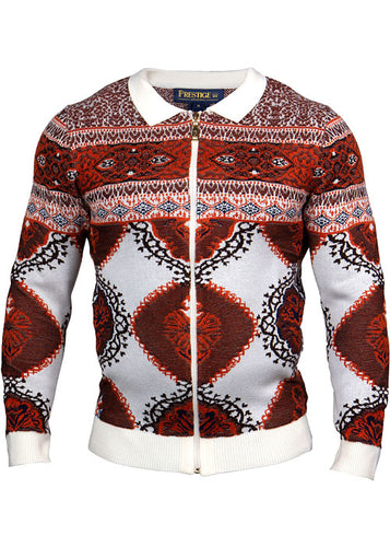 Prestige Zipper Sweater # SW655 Cream