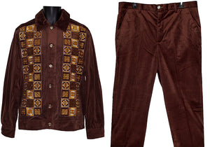 Prestige Velvet Jacket/Pants Set # CSL557 Brown