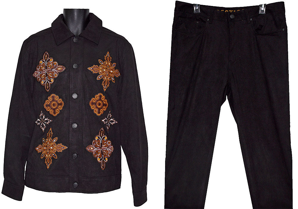 Prestige Ultra Suede Shirt/Pants Set # CSL558 Black