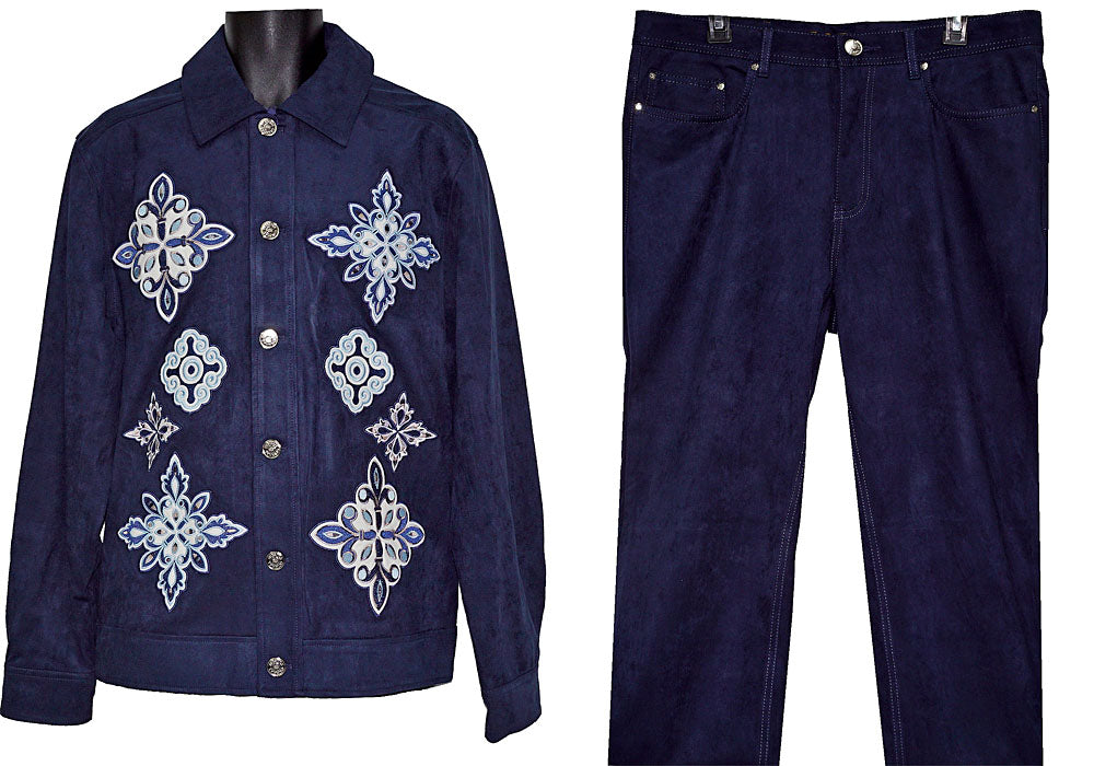 Prestige Ultra Suede Shirt/Pants Set # CSL558 Navy