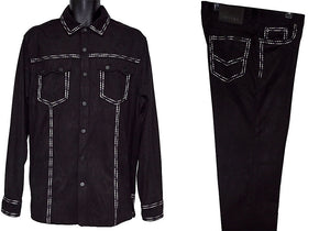 Prestige Ultra Suede Shirt/Pants Set # CSL562 Black