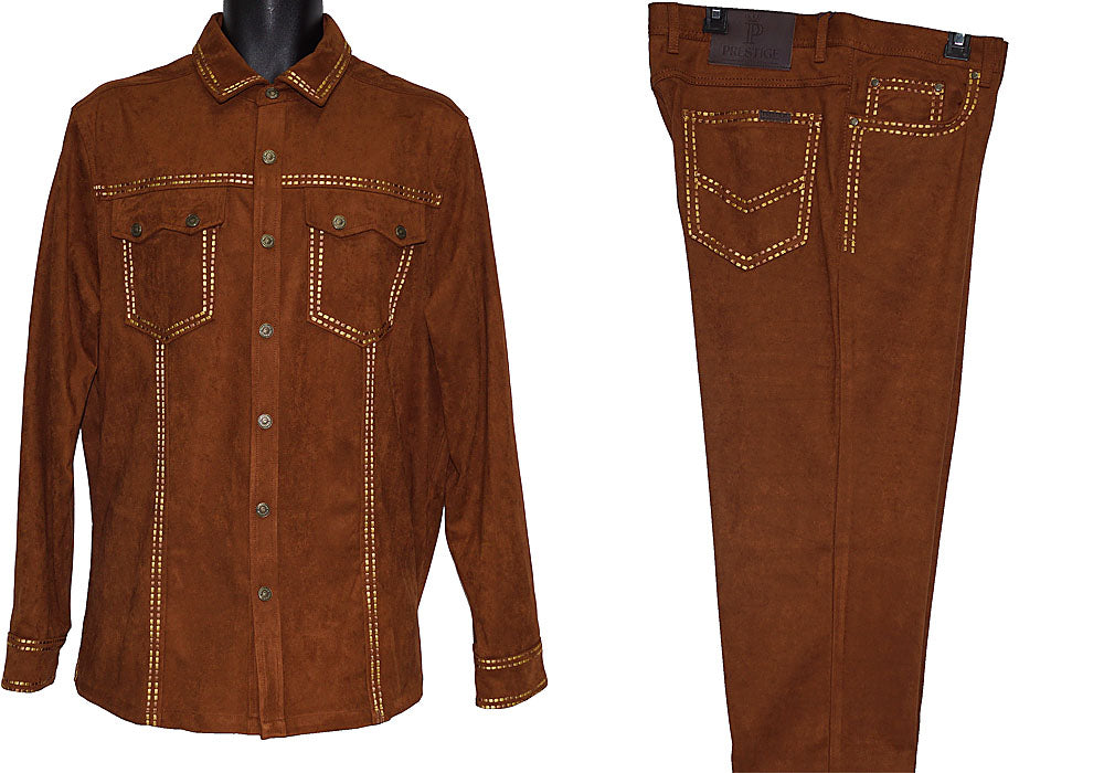 Prestige Ultra Suede Shirt/Pants Set # CSL562 Rust