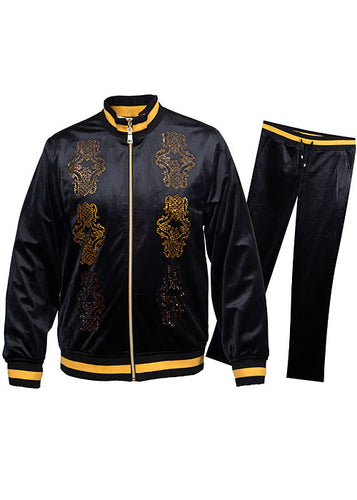 Prestige Velvet Jogger Set # WS101695 Black