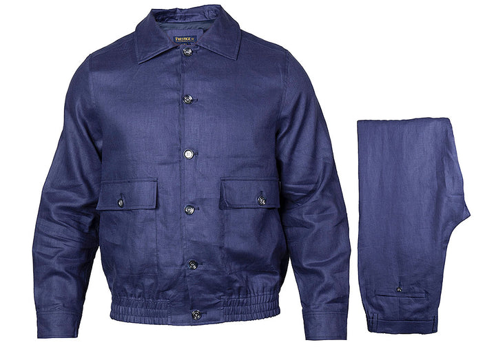 Prestige Linen Jacket/Pants Set # LNG6300 Navy
