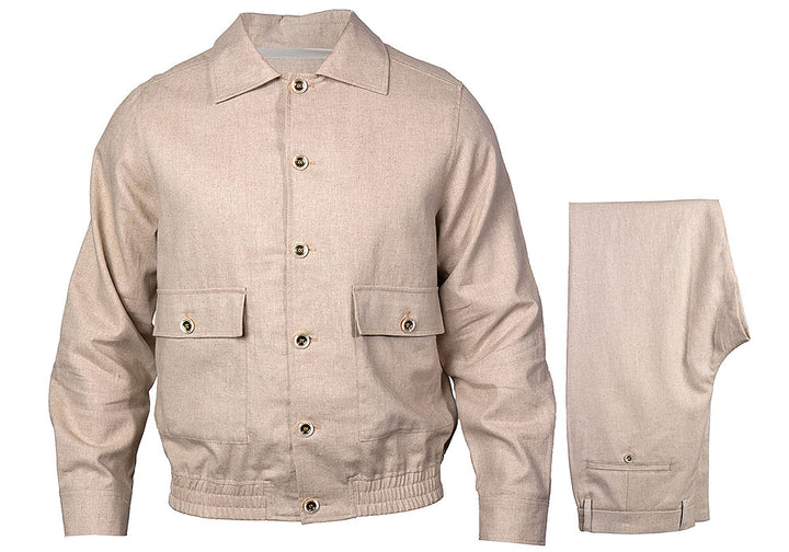 Prestige Linen Jacket/Pants Set # LNG6300 Oatmeal