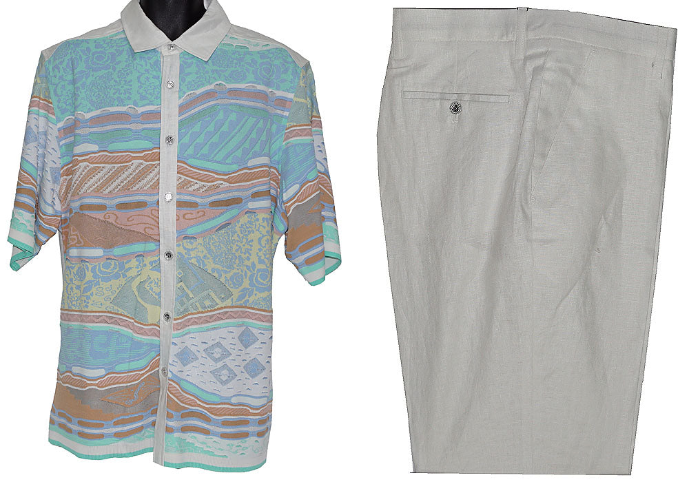 Prestige Linen Shirt/Pants Set # LUX512 White