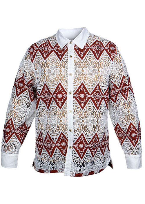 Prestige Shirt # Lace610 White/Brick