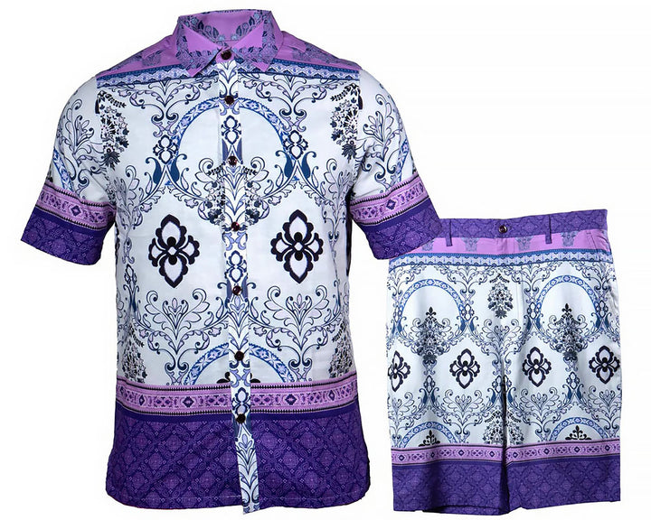 Prestige Linen Shirt/Shorts Set # LP66 Lilac