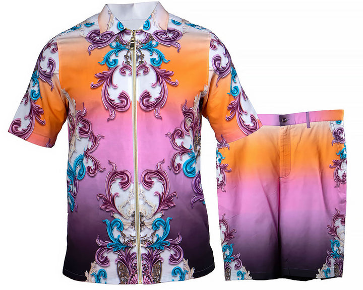 Prestige Linen Shirt/Shorts Set # LP66 Purple