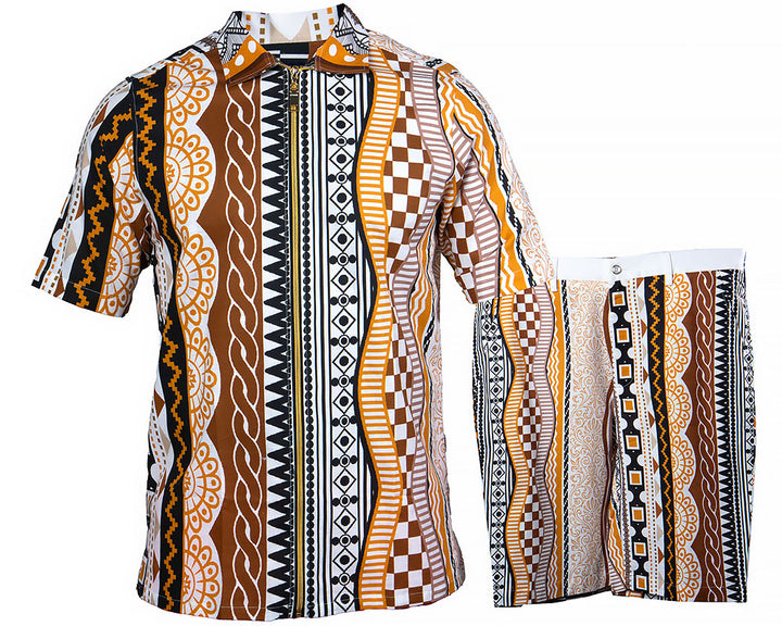 Prestige Linen Shirt/Shorts Set # LP66 White