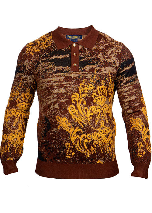 Prestige Polo Sweater # SW652 Brown