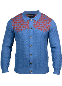 Prestige Button-Down Sweater # SW664 Denim