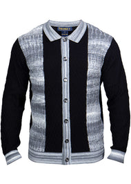 Prestige Button-Down Sweater # SW687 Black Combo