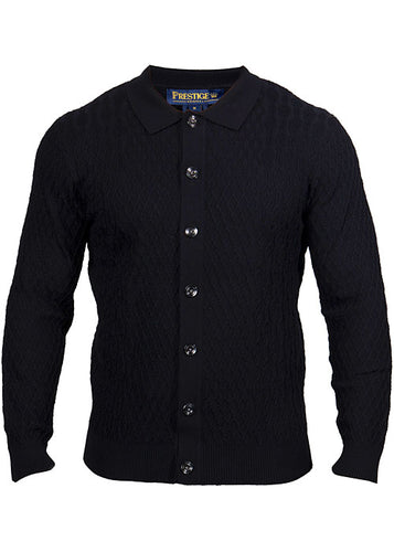 Prestige Button-Down Sweater # SW687 Black