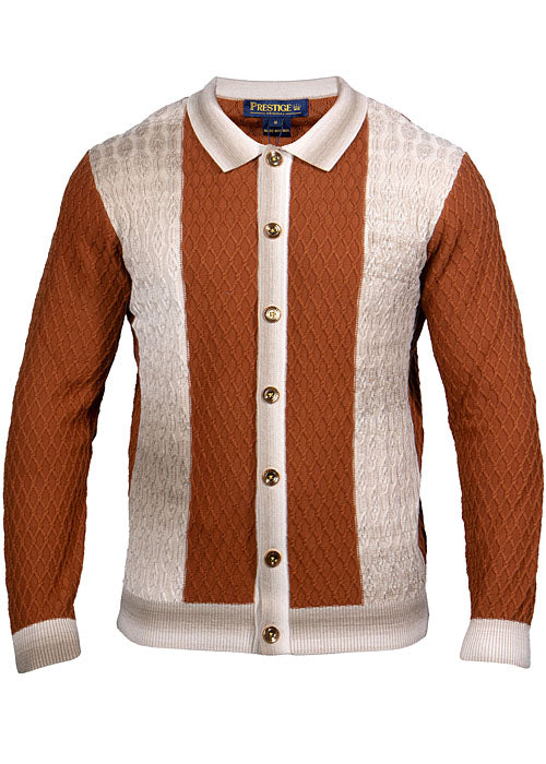 Prestige Button-Down Sweater # SW687 Mocha