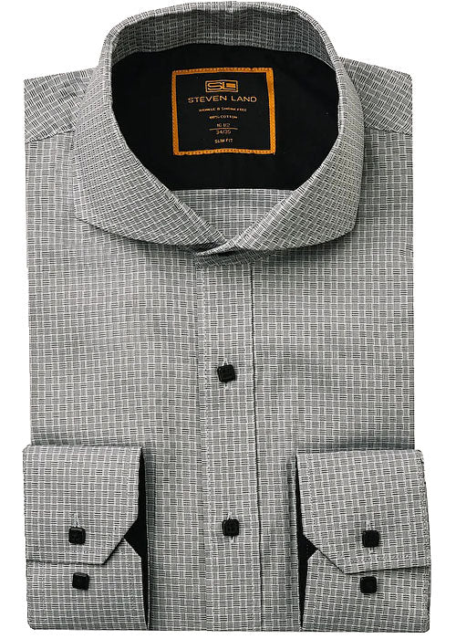 Steven Land Dress Shirt #2502 Black Black / 16 34/35