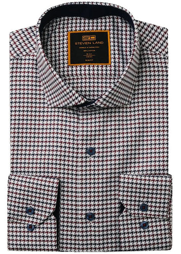 Steven Land Dress Shirt # 2508 Red/Navy