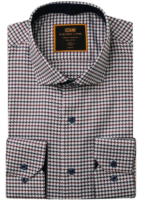 Steven Land Dress Shirt # 2508 Red/Navy