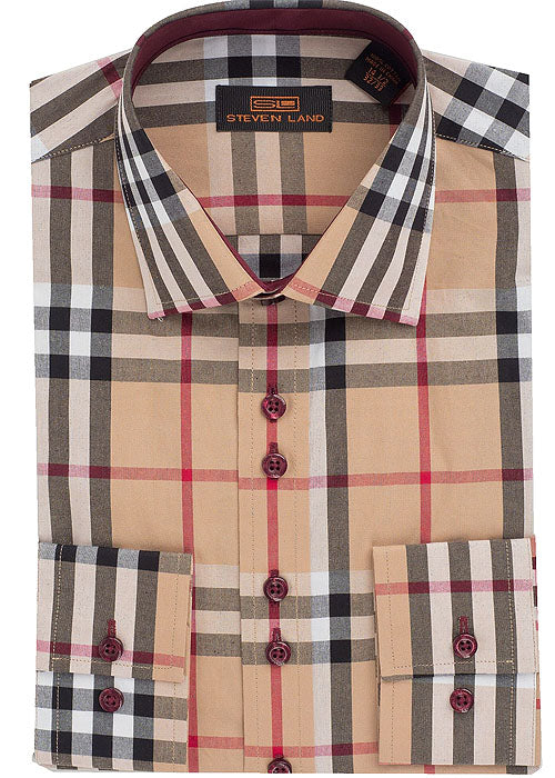 Steven Land Dress Shirt # 263 Khaki
