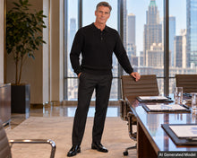Load image into Gallery viewer, Tulliano Silk Blend 3-Button Polo Sweater 'Pinto' Black
