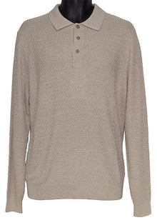 Load image into Gallery viewer, Tulliano Silk Blend 3-Button Polo Sweater 'Pinto' Oatmeal
