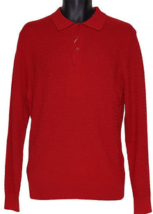 Load image into Gallery viewer, Tulliano Silk Blend 3-Button Polo Sweater 'Pinto' Red
