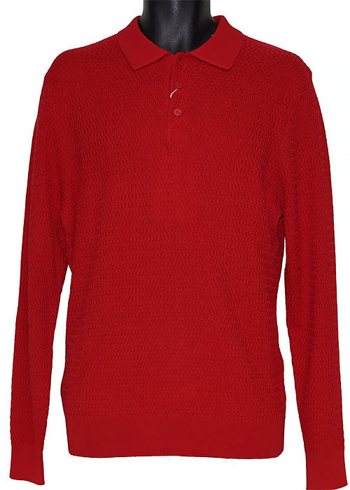 Tulliano Silk Blend 3-Button Polo Sweater 'Pinto' Red