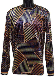 Lanzino Velvet Shirt # CTP005 Navy - Alligator World