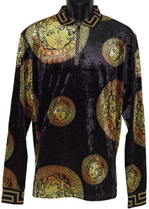 Lanzino Velvet Shirt # SPL038 Black - Alligator World