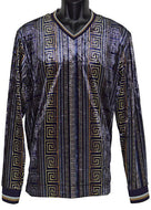 Lanzino Velvet Shirt # VSC030 Navy - Alligator World